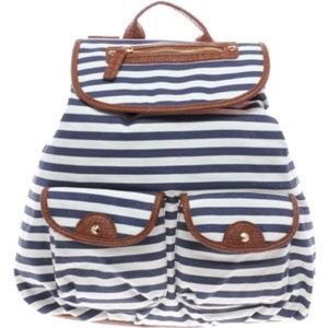 Aldo Castelvisconti Stripy Canvas Backpack