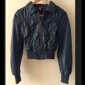 Divided by H&M Faux-Leather Jacket in Green