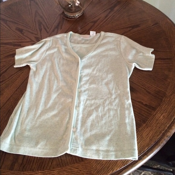 Short sleeve cardigan with attached shirt