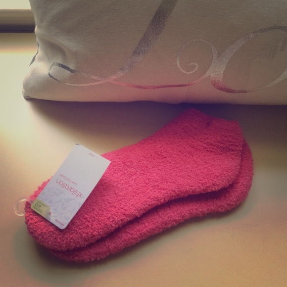Pink fluffy socks