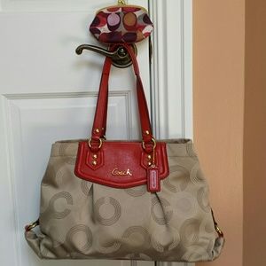 Coach Tote Bag with matching coin purse.