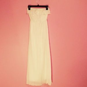 strapless long white dress