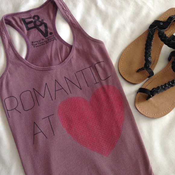 Envy & Ivory Tops - ☀️$5 SALE☀️ "Romantic at ❤️" Racerback Tank