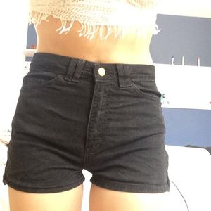 American apparel black high waisted shorts