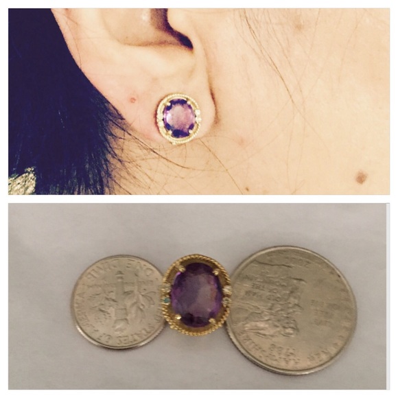 SOLD💠  VINTAGE 22k gold Gold diamond and amethyst - Picture 2 of 4