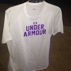 Classic white under armour running shirt