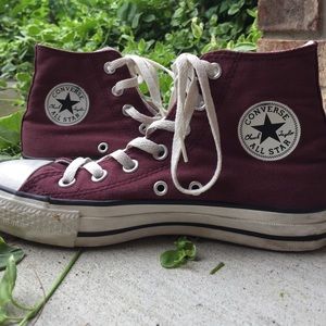 Maroon High Top Converse All-Stars