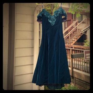 Vintage green velvet dress