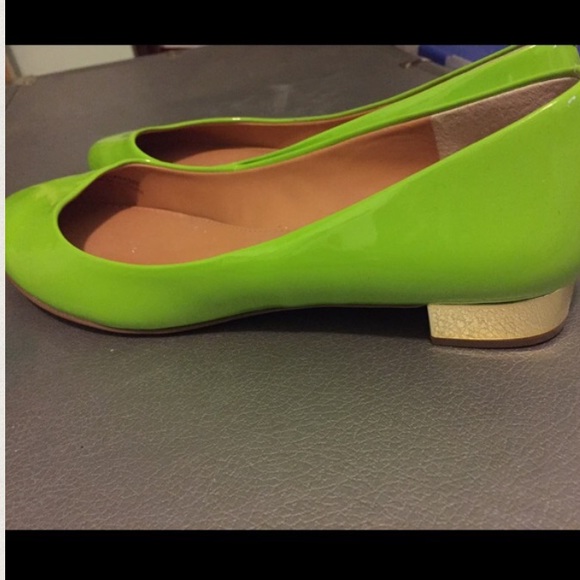 J.Crew Janey patent flats w/ gold heel!