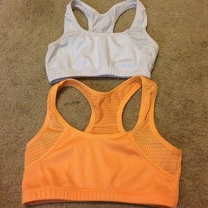 White and Orange sports bras