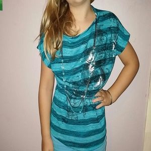 Children's (girls) blue and silver top