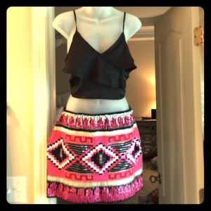 Sequin tribal mini skirt NWT No Trades