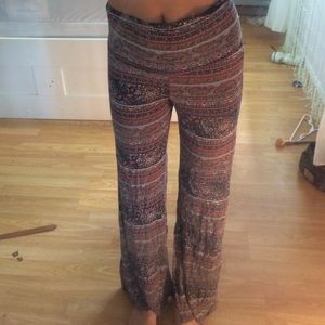 super cute palazzo pants with paisley tribal patt.