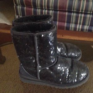 Black sequin uggs