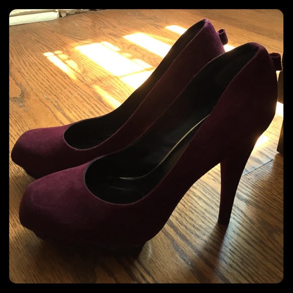 Maroon Italian Suede Heels