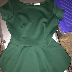 Deep green peplum top