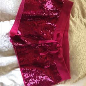 Victoria secret PINK hot pink sequin shorts
