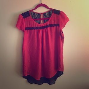 Hot pink and black blouse from Maurices!