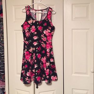 Black with roses dress