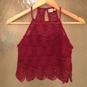 L.A. Hearts Lace Crop Top