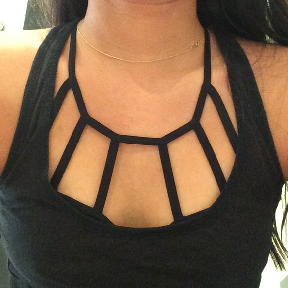 LF stores cage front strappy bralette bra