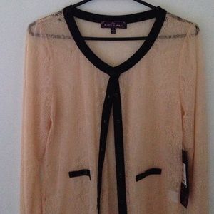 Coral and black sweater