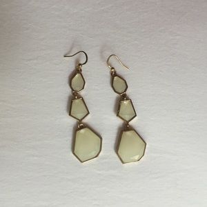 Off White & Gold Earrings