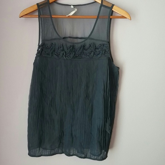 SOLD Urban outfitters Sheer ruffled and beaded rop - Picture 2 of 3