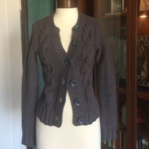 Marbled blue knit cardigan