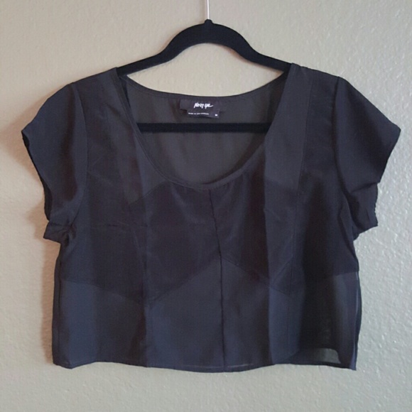 NEW Nasty Gal sheer cutouts crop top - Picture 2 of 3