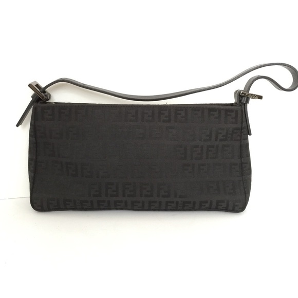💯Authentic FENDI monogram black shoulder bag
