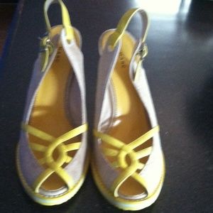 Marc Jacobs open toe wedge style shoes.