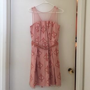Beautiful pink dress with sheer top from anthro