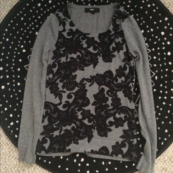 Gray & Black Floral Sweater