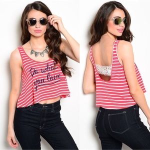 💥SALE💥Do What You Love Crochet Back Tank Top