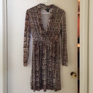 Long sleeve snakeskin dress