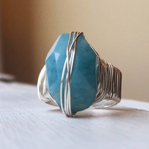 Gorgeous Silver and Aqua Ring