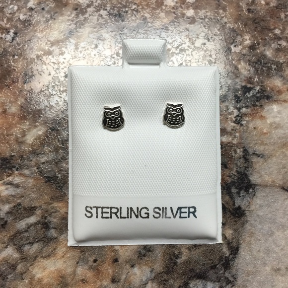 Jewelry - .925 Sterling Silver Owl Stud Earrings