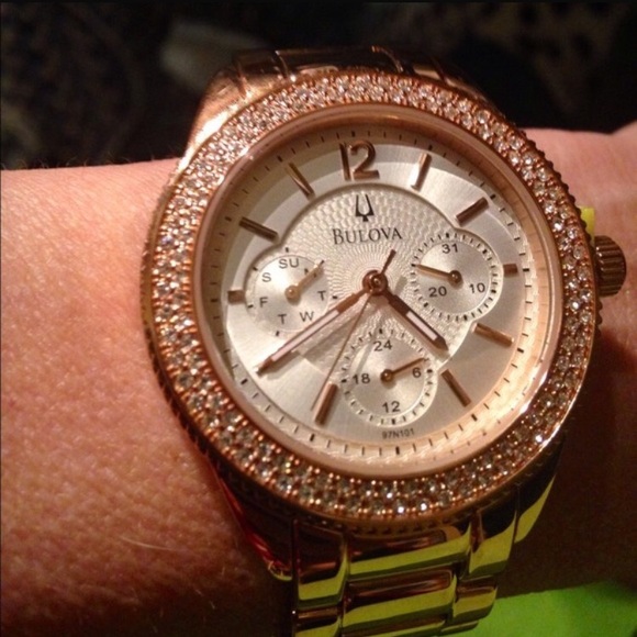 Bulova Crystal Rose Gold Watch - Picture 3 of 3
