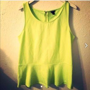 Ann Taylor lime green peplum NWT size large