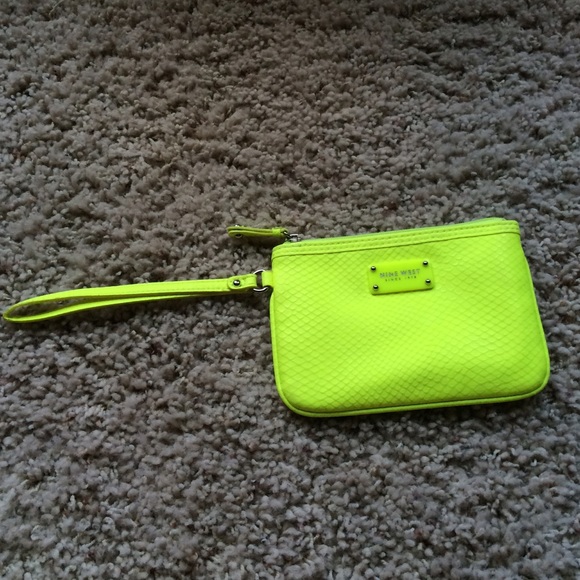 Neon yellow Nine West wristlet