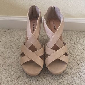 Beige wedges