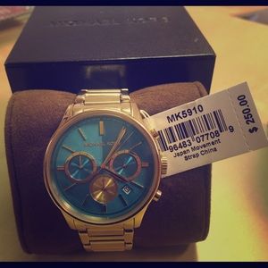 Michael Kors Bailey Gold/Turquoise Watch