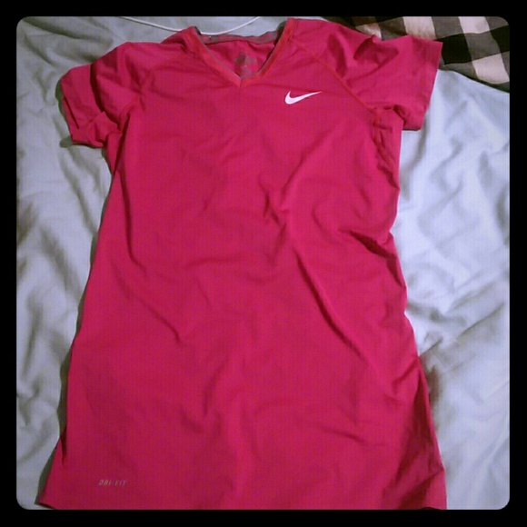 Bright pink Nike fitted combat shirt