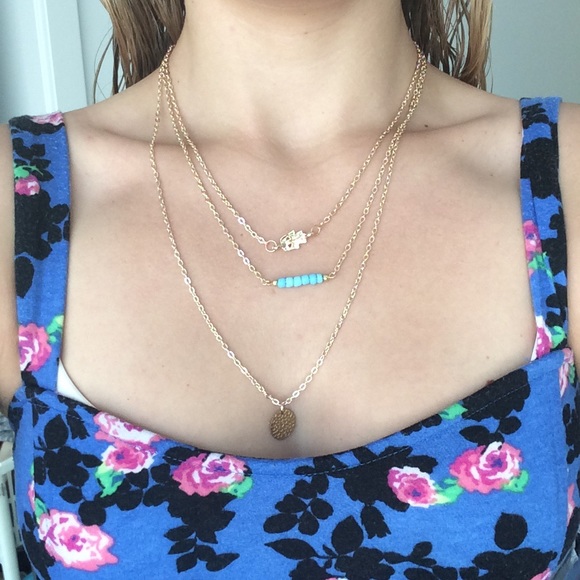 ๐3 for $10๐Hamsa delicate BOHO layering necklace - Picture 3 of 3