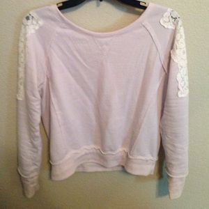Lavender Sweatshirt with Lace
