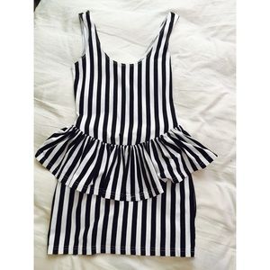 Black and white stripe dress