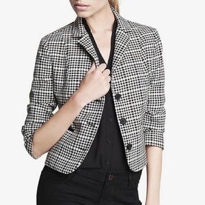 Express Black & White Plaid Blazer