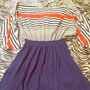 Striped blue & white dress