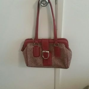 Red tweed retro looking purse